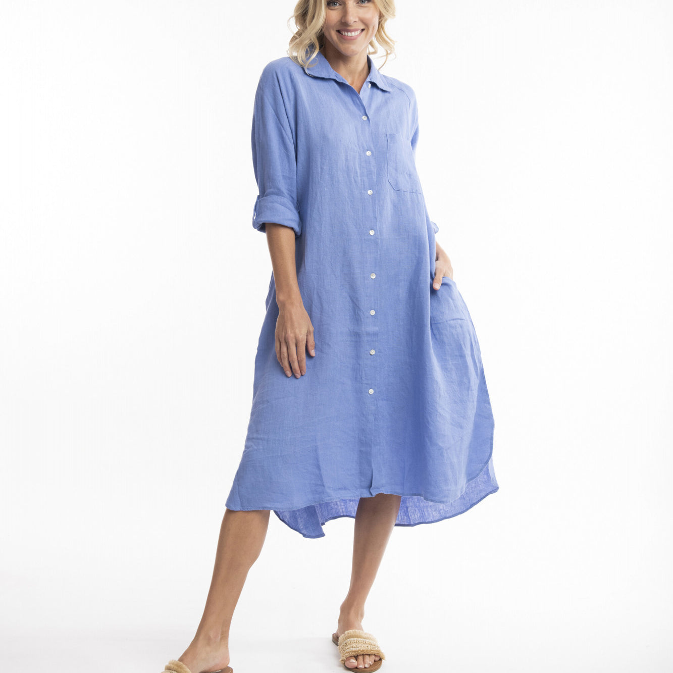 Orientique Australia 71456 Linen Shirt Dress