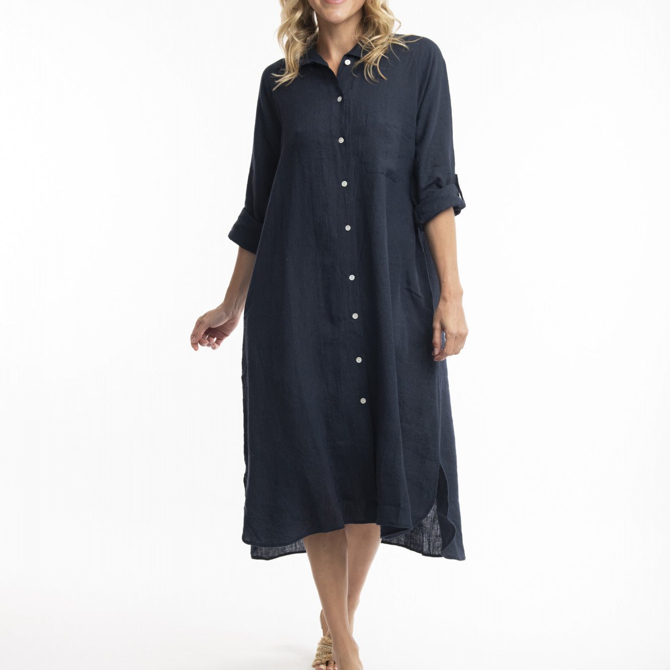Orientique Australia 71456 Linen Shirt Dress