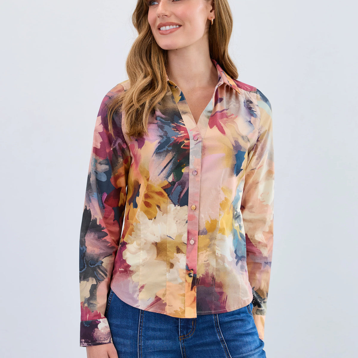 FINAL SALE FDJ 7004623 Long-Sleeve Split Neck Shirt – Cute & Comfy