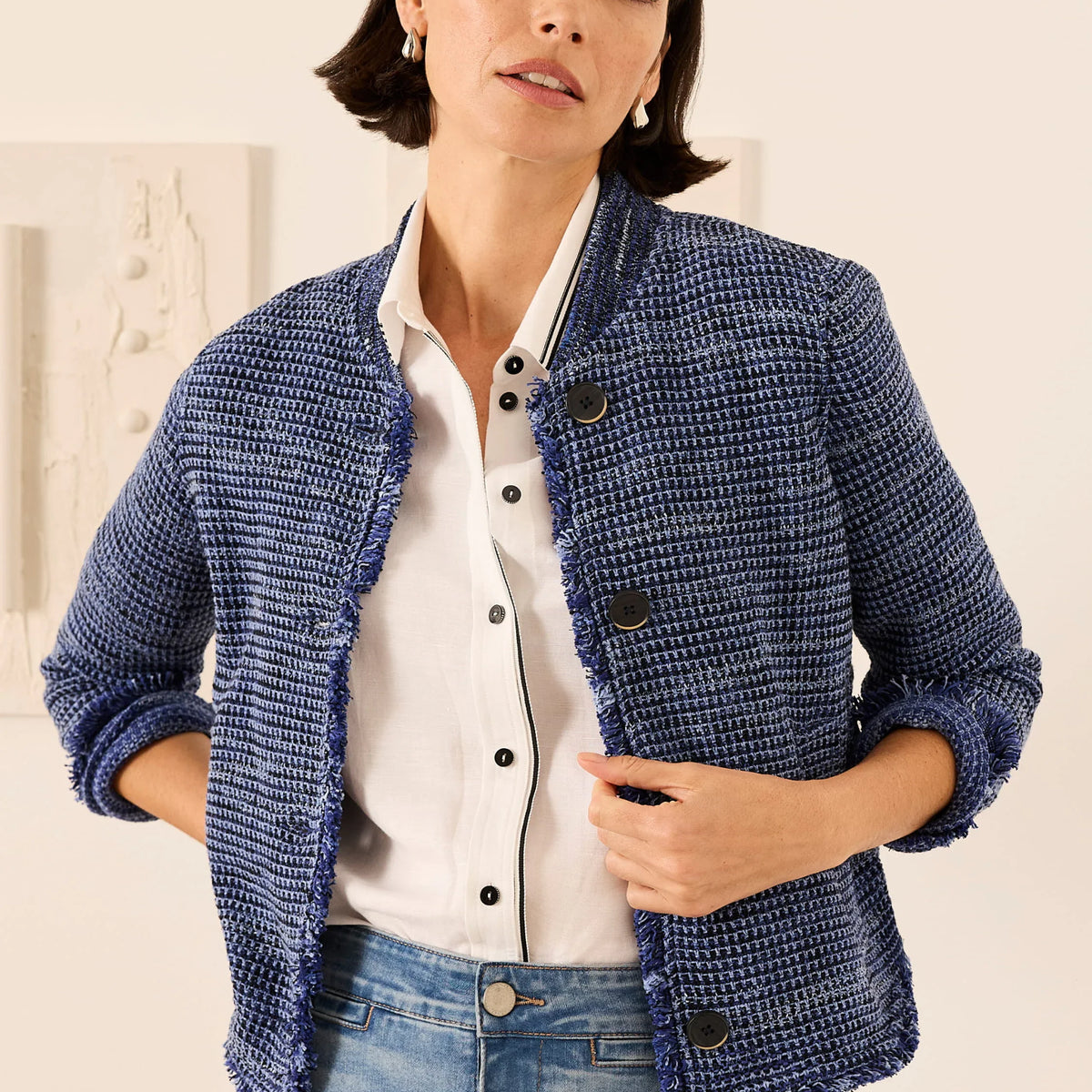 NIC+ZOE S261142 Fringe Knit Bomber Jacket – Cute & Comfy NIC+ZOE S261142 Fringe Knit Bomber Jacket – Cute & Comfy