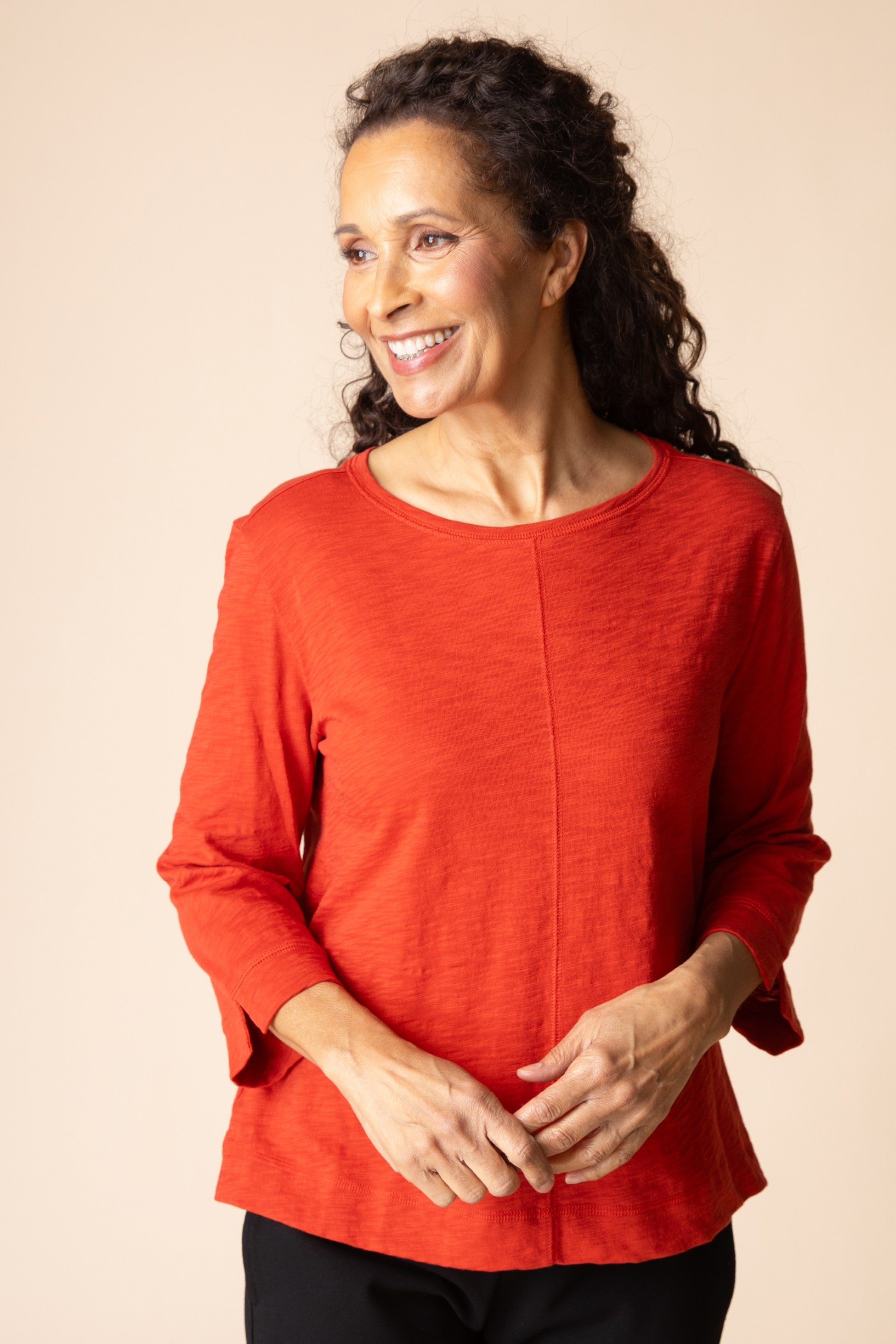 Habitat 27522 Cotton Pebble Coverstitch Boatneck