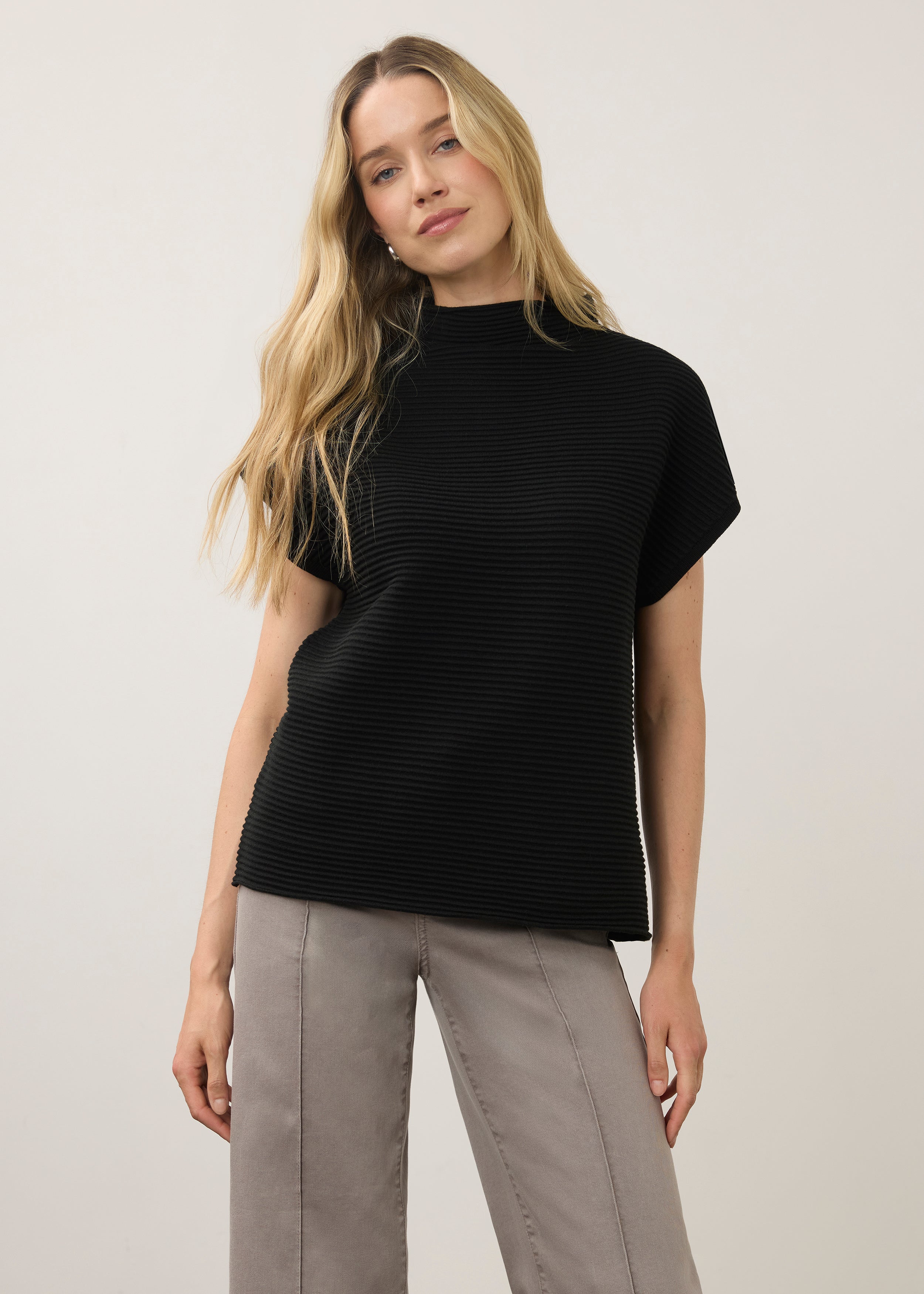 FDJ 1012203 Ottoman Cap Sleeve Sweater