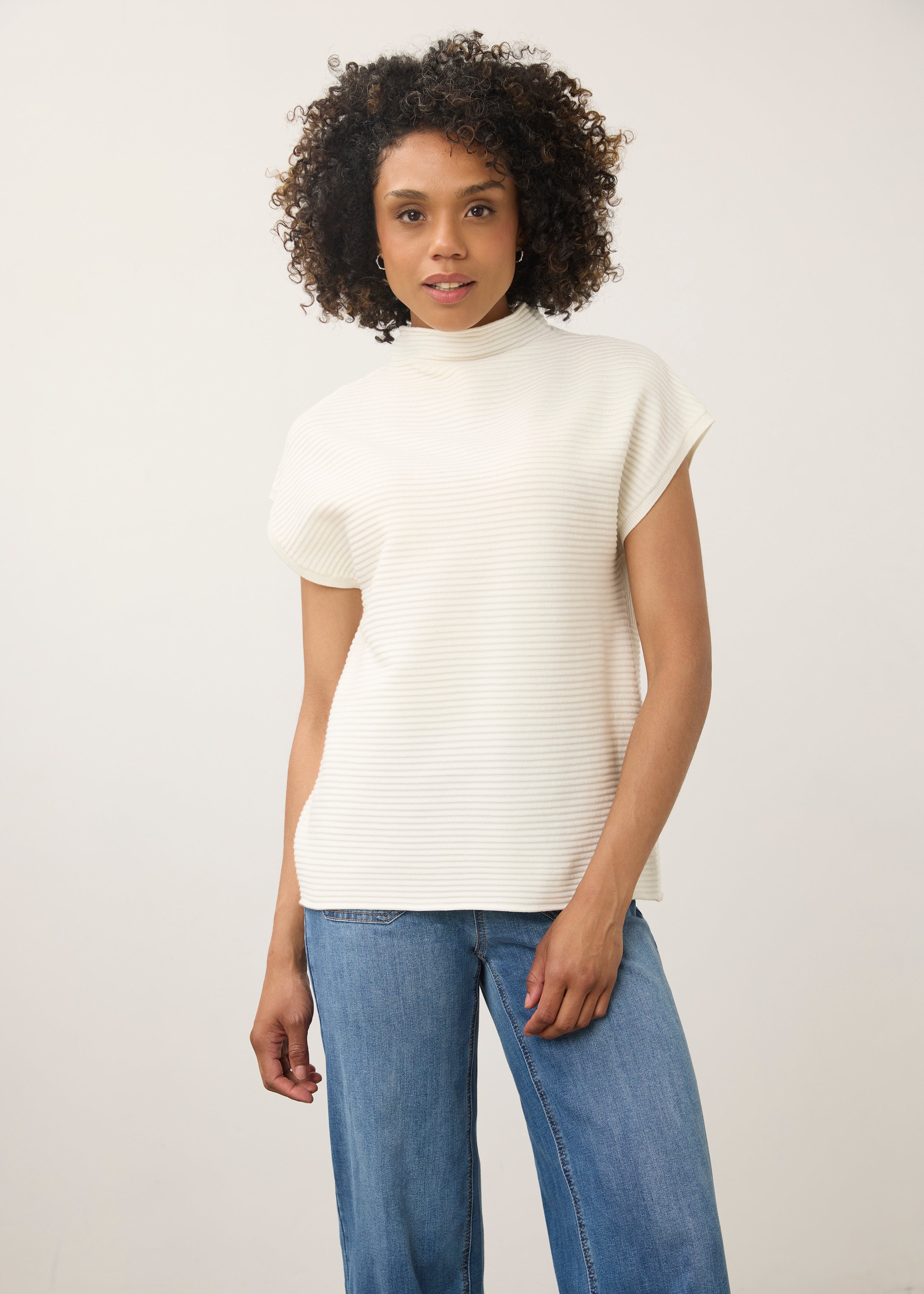 FDJ 1012203 Ottoman Cap Sleeve Sweater – Cute & Comfy