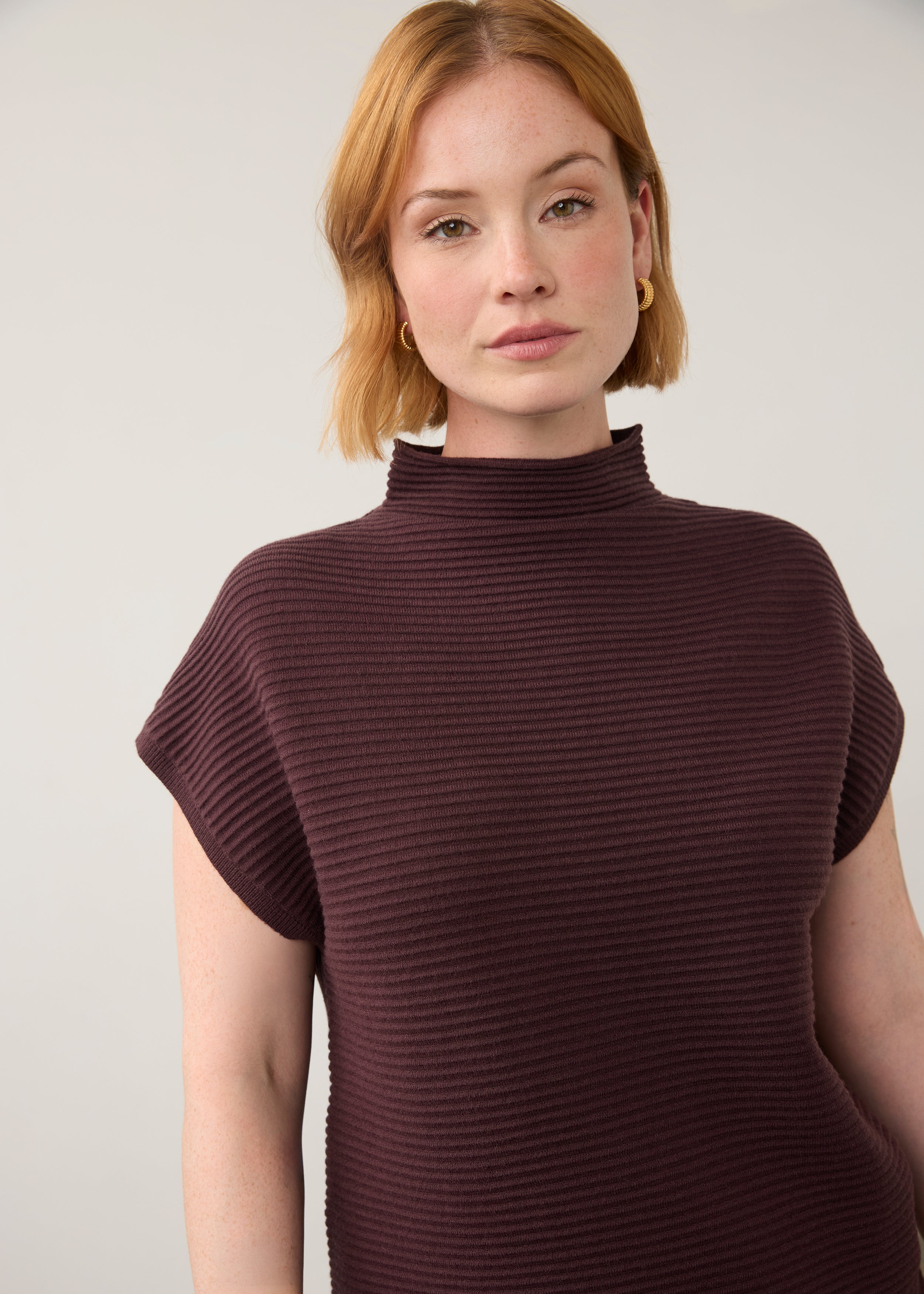 FDJ 1012203 Ottoman Cap Sleeve Sweater