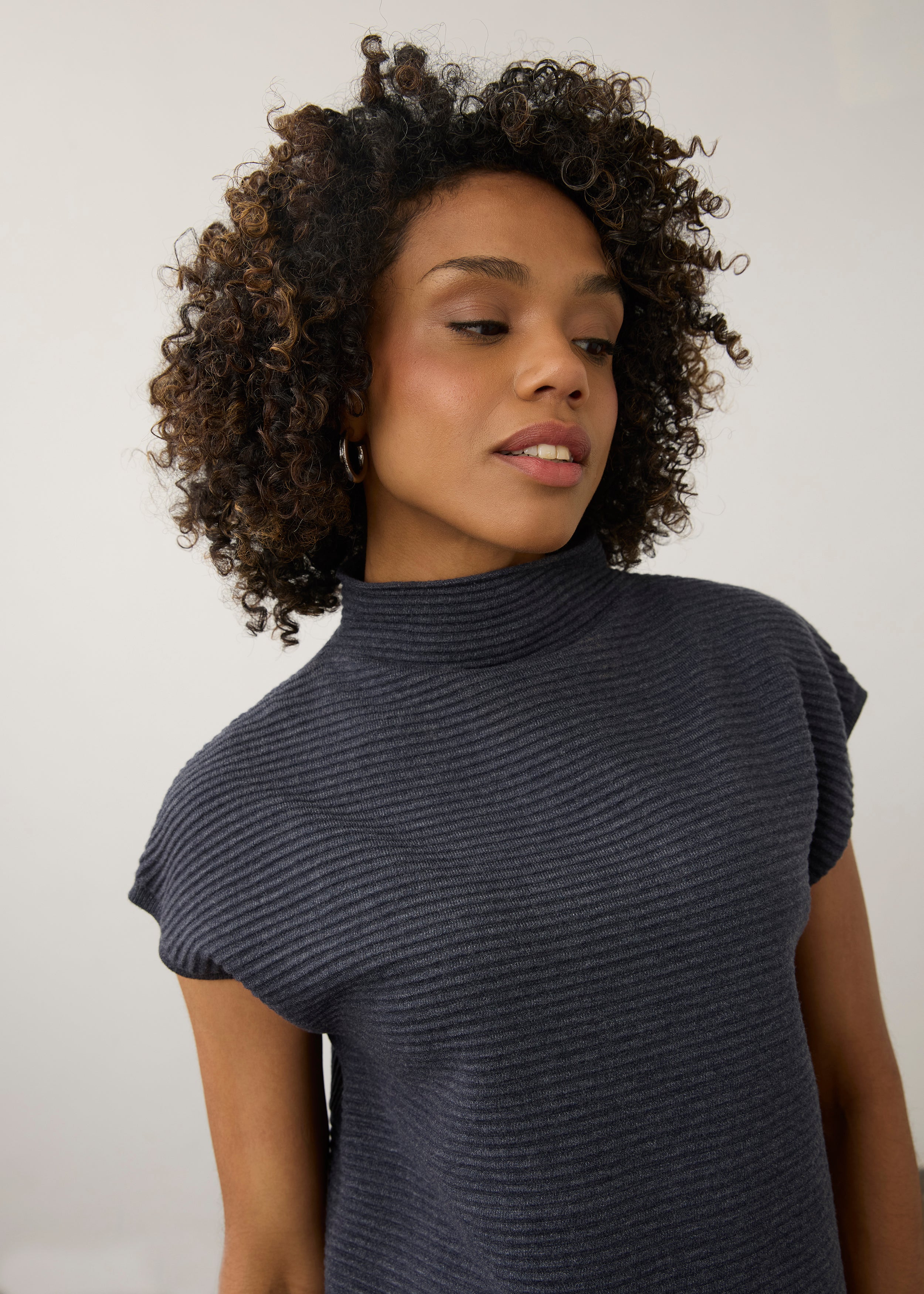 FDJ 1012203 Ottoman Cap Sleeve Sweater
