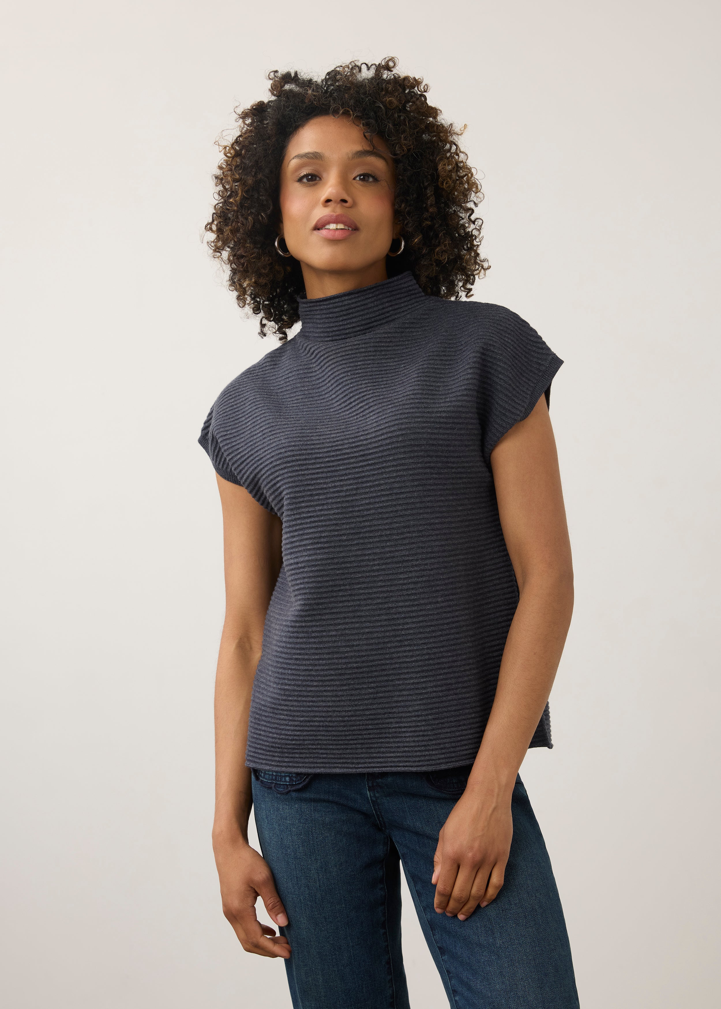 FDJ 1012203 Ottoman Cap Sleeve Sweater – Cute & Comfy