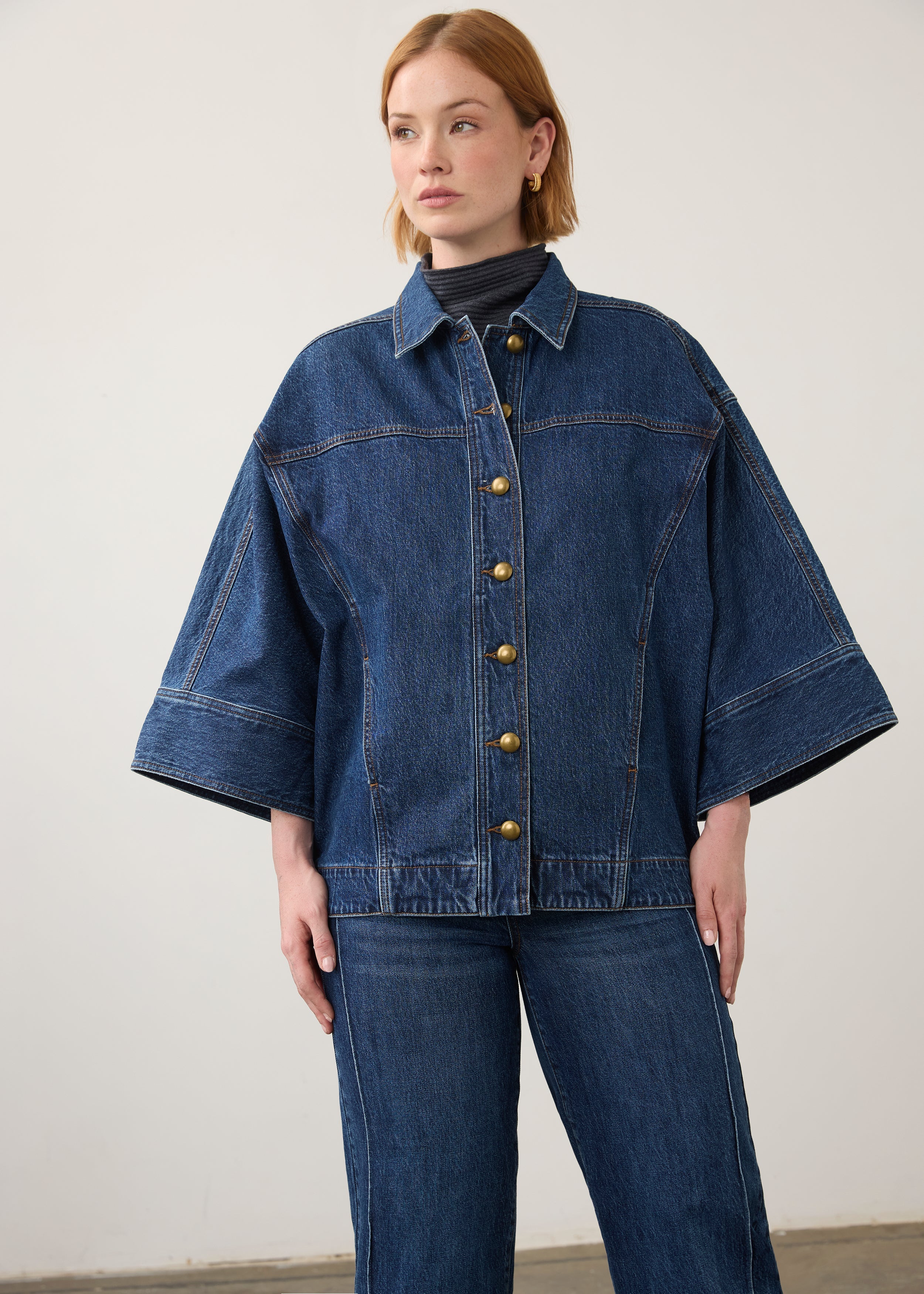 FDJ 11010225 Kimono Sleeve Denim Jacket
