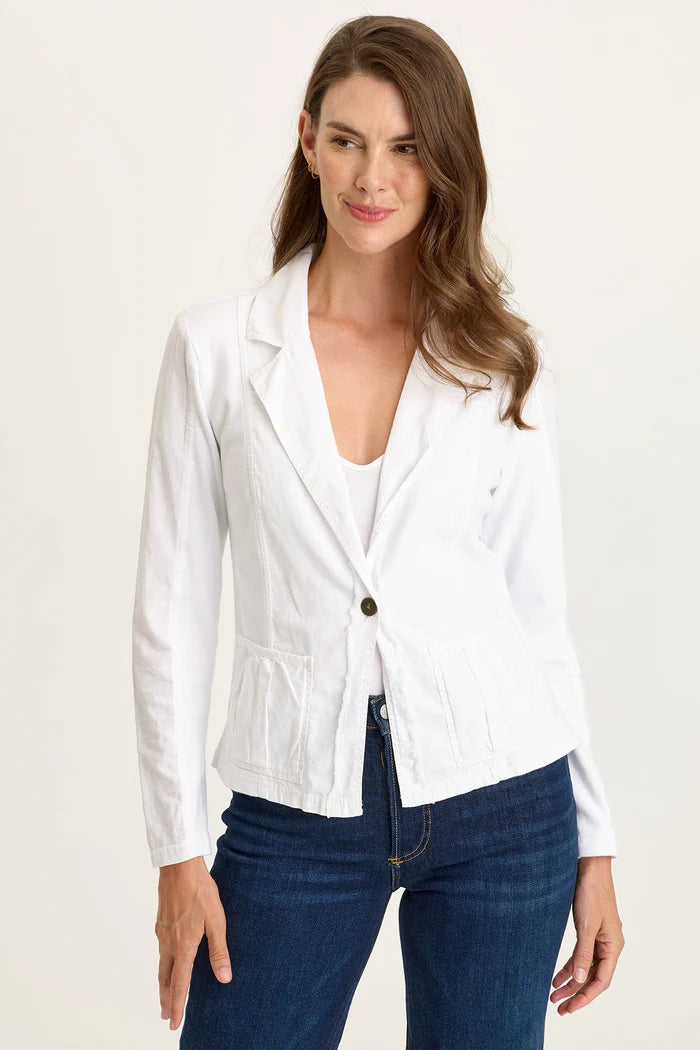 XCVI 14893W Brax Linen One-Button Blazer