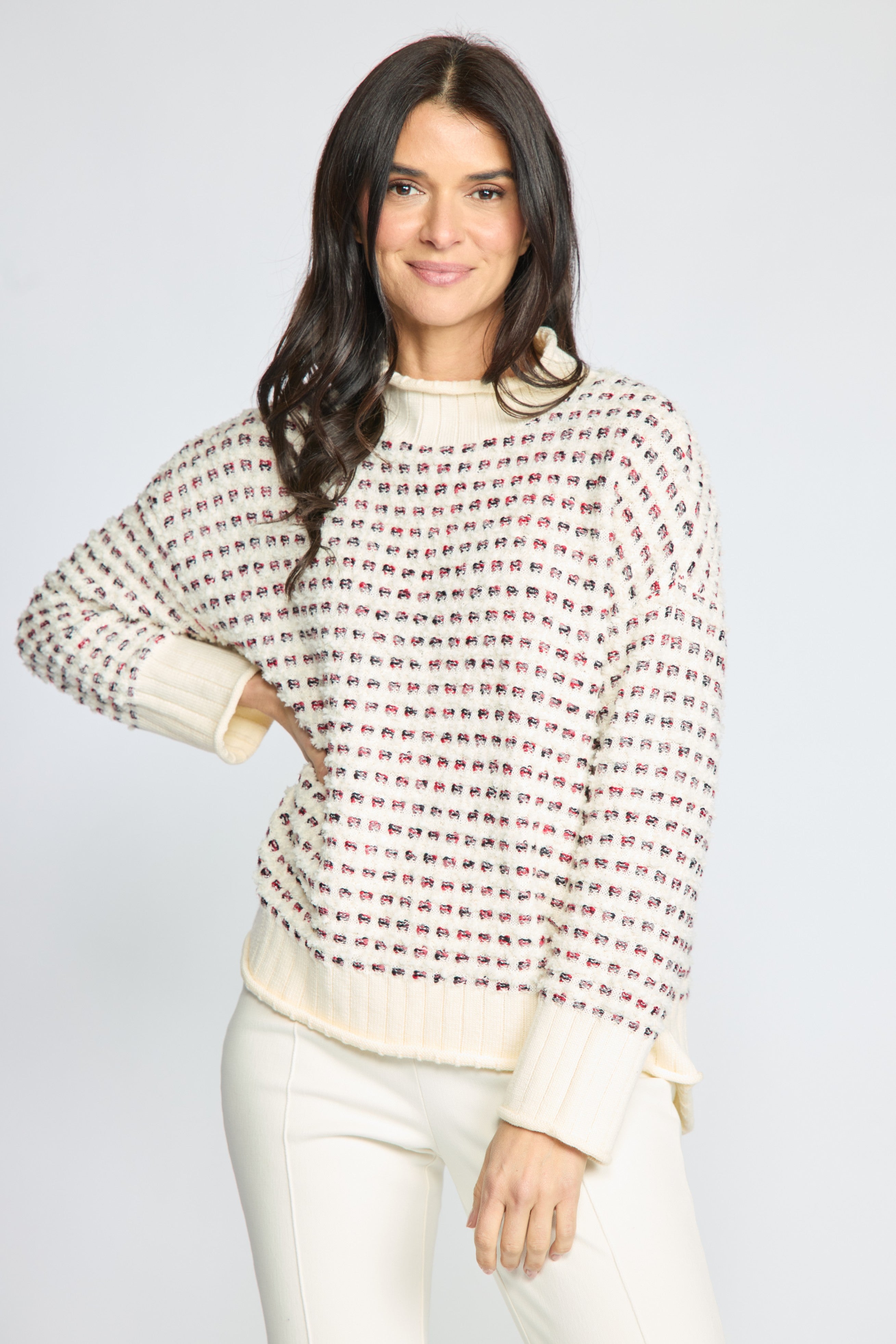 Olivia by Habitat 151700 Velura Knit Funnel Neck Sweater