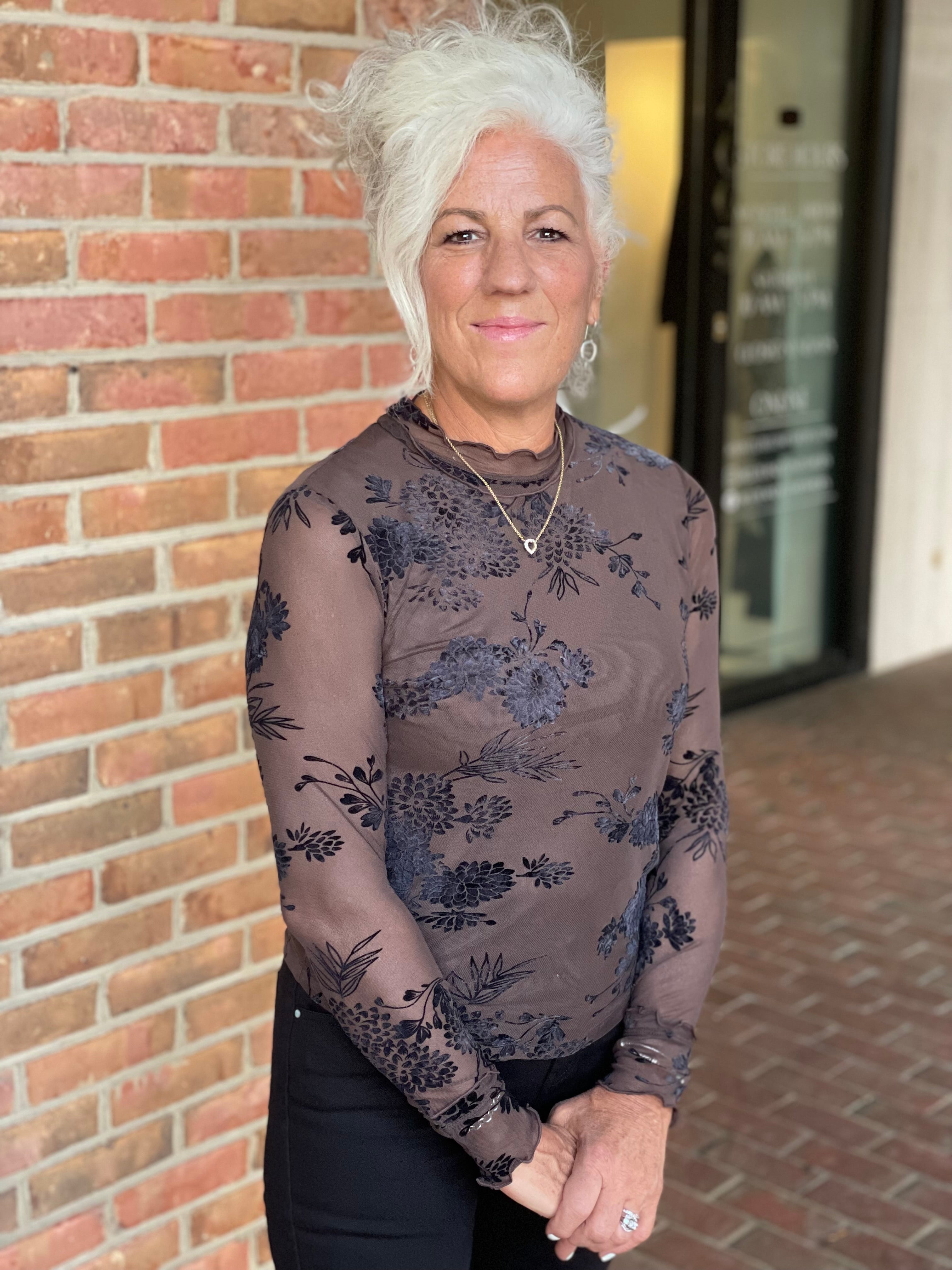 Lior CECE-4-AR Mesh Long Sleeve Top