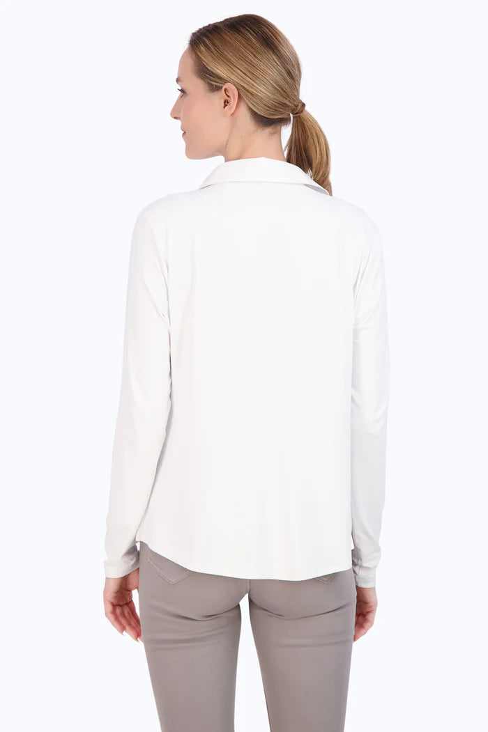 Foxcroft 200523 Knit-Woven Long Sleeve Layering Shirt – Cute & Comfy