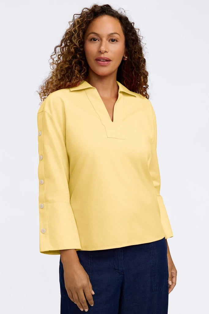 Foxcroft 205559 Lainey No Iron Pinpoint 3/4 Button Sleeve Shirt