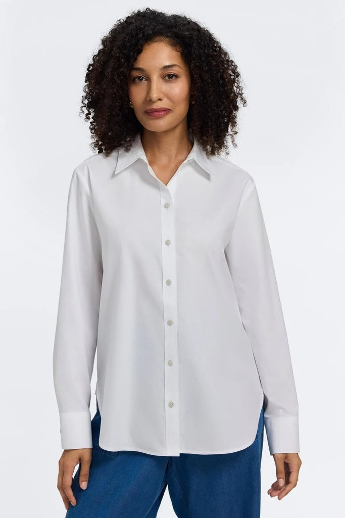 Foxcroft 200649 Meghan No Iron Pinpoint Long Sleeve Shirt