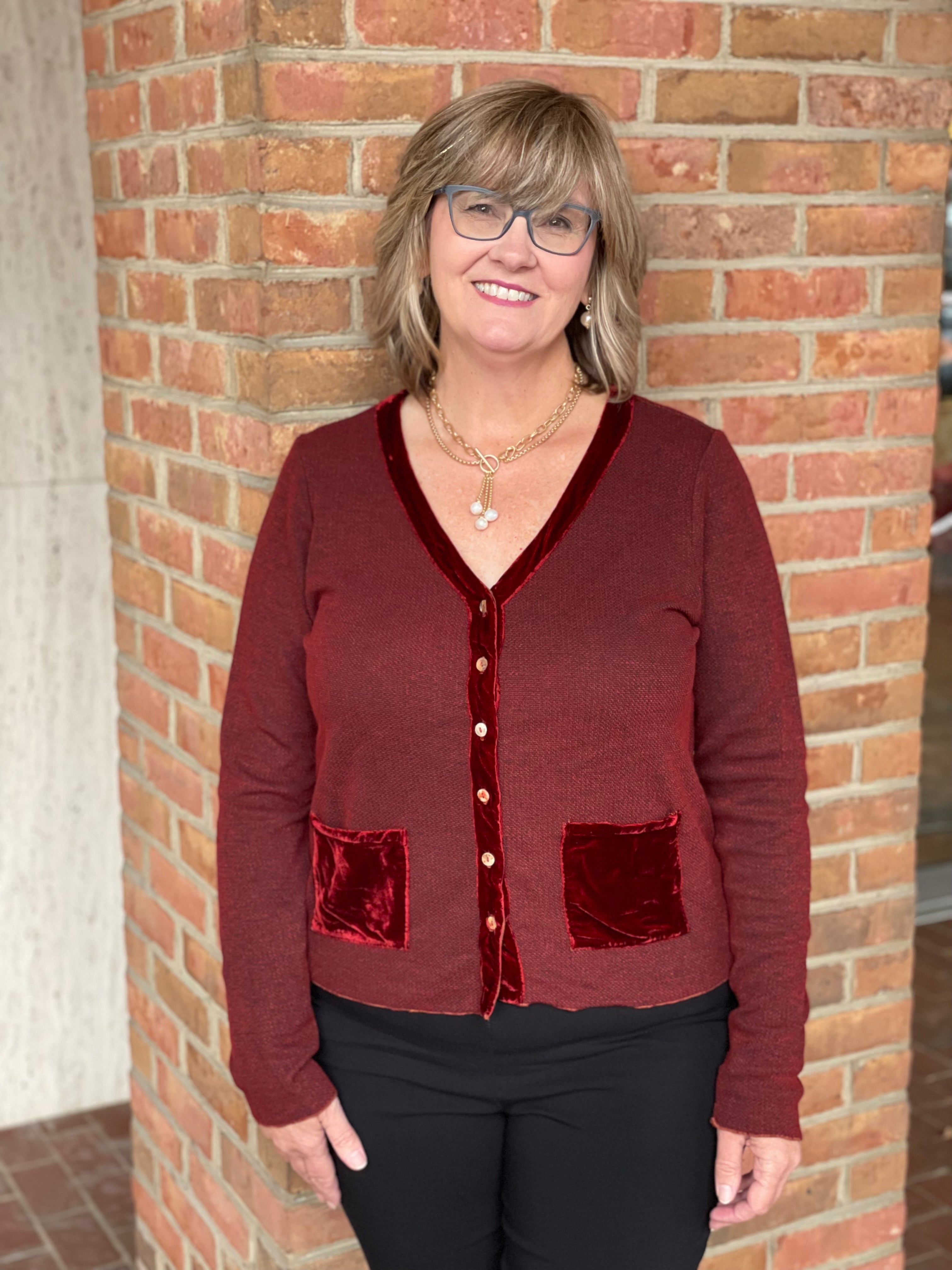 Cute & Comfy 6708718 Cropped Pocket Cardi Marble Knit