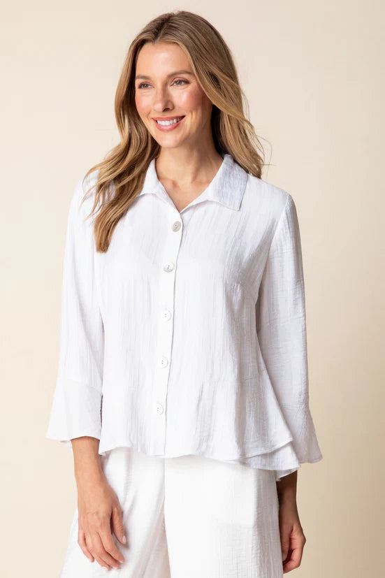 Habitat 30713 Whisper Jacquard Rayon Flounce Shirt
