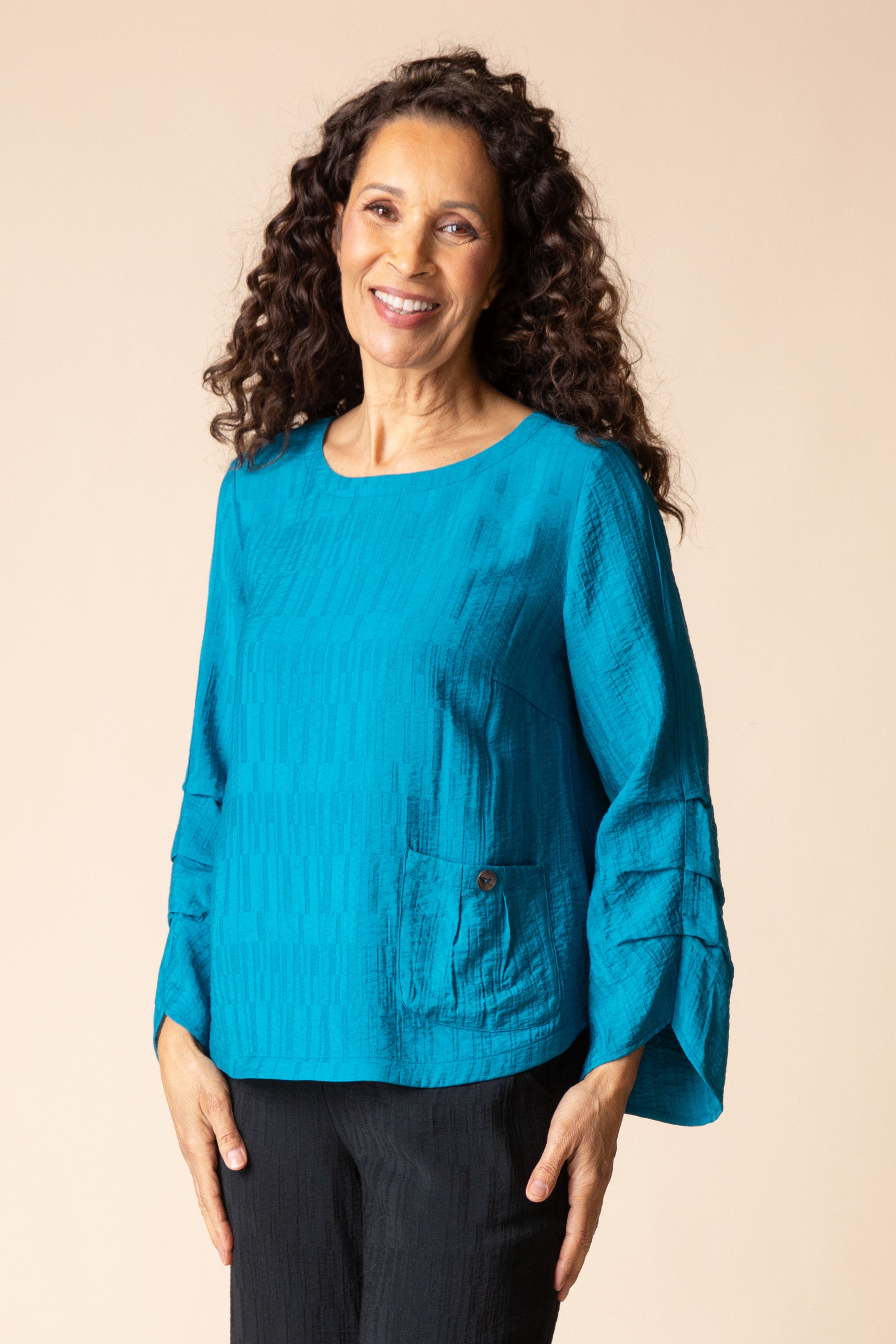 Habitat 30714 Soft Rayon Jacquard Pleat Pullover