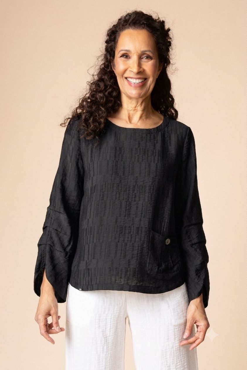 Habitat 30714 Soft Rayon Jacquard Pleat Pullover