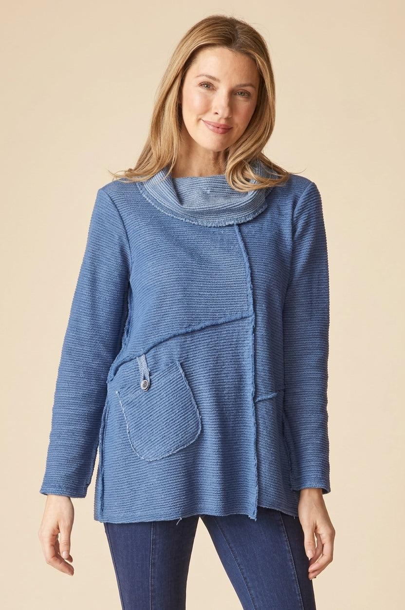 Habitat 31327 Opposites Attract Contrast Cowl Neck Tunic