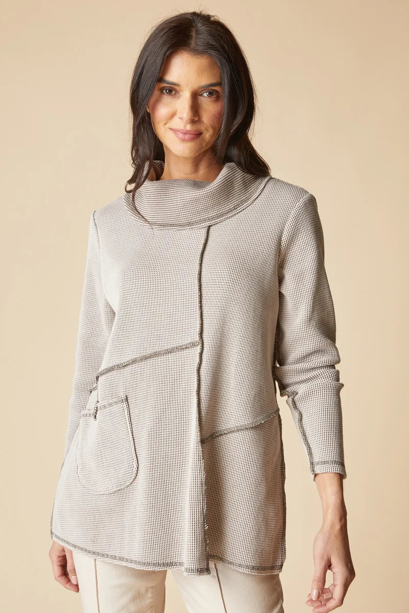 Habitat 31327 Opposites Attract Contrast Cowl Neck Tunic