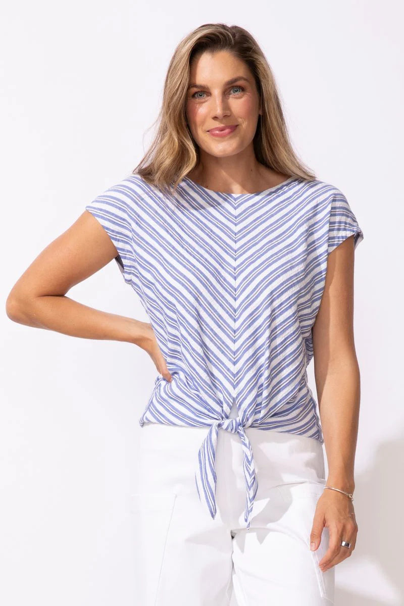 Escape by Habitat 32353 Seaport Stripe Tie Front Top