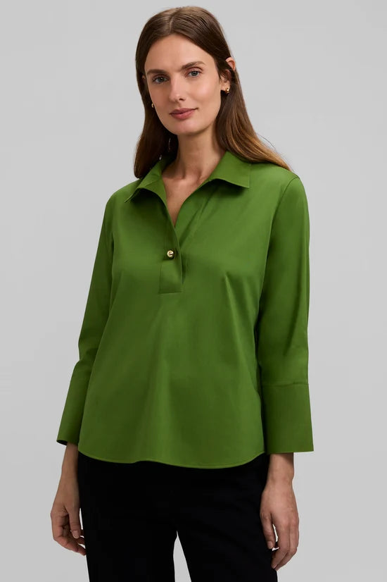 Foxcroft 205783 Catalina Stretch Matte Sateen 3/4 Sleeve Popover Shirt