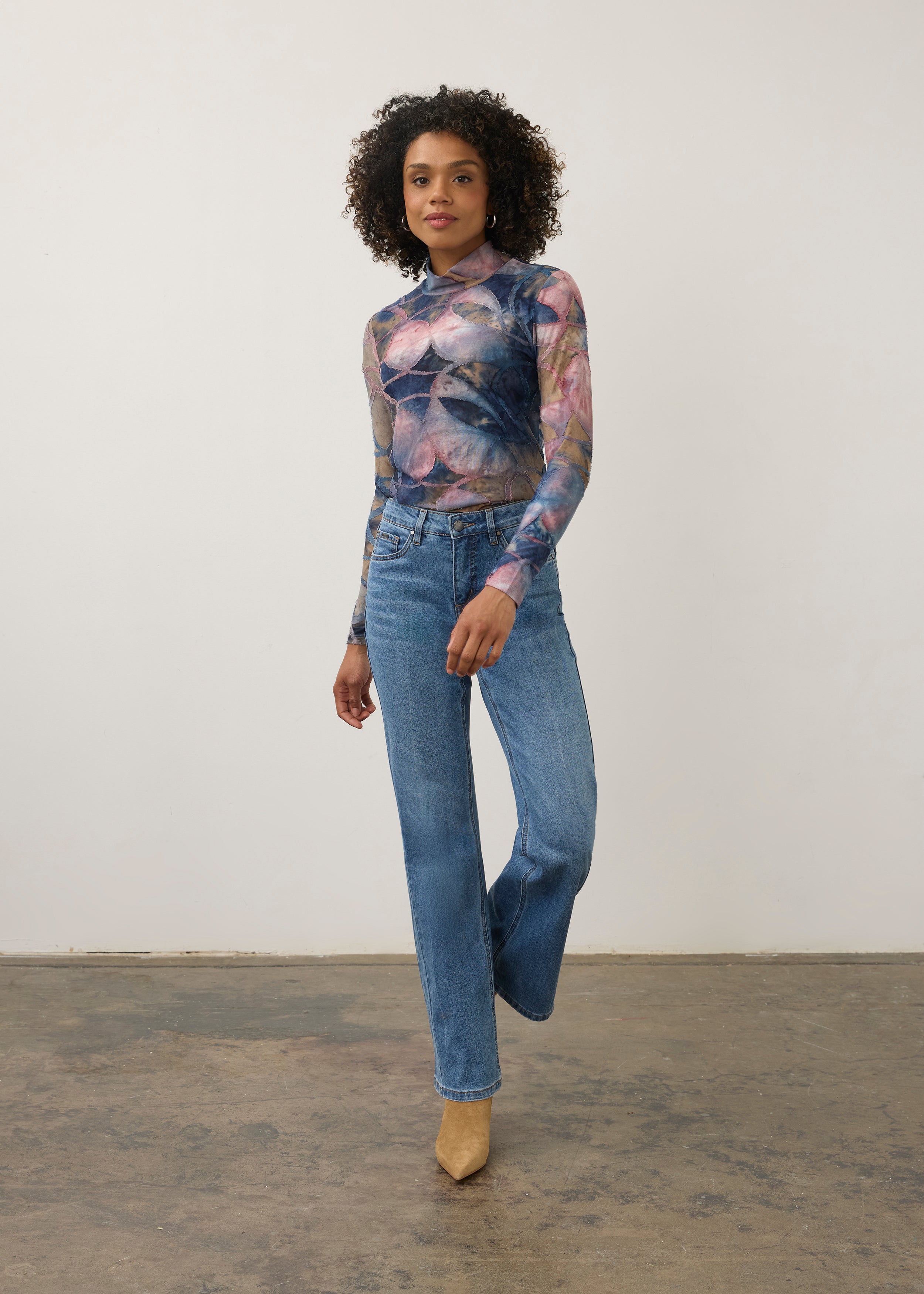 FDJ 3642126 Long Sleeve Mock Neck Top – Cute & Comfy