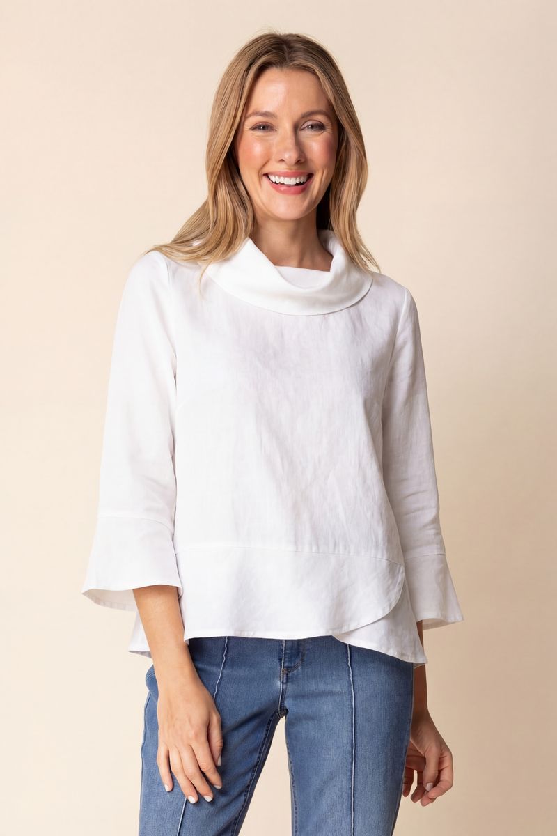 Habitat 41505 Linen Solid Overlay Flounce Top