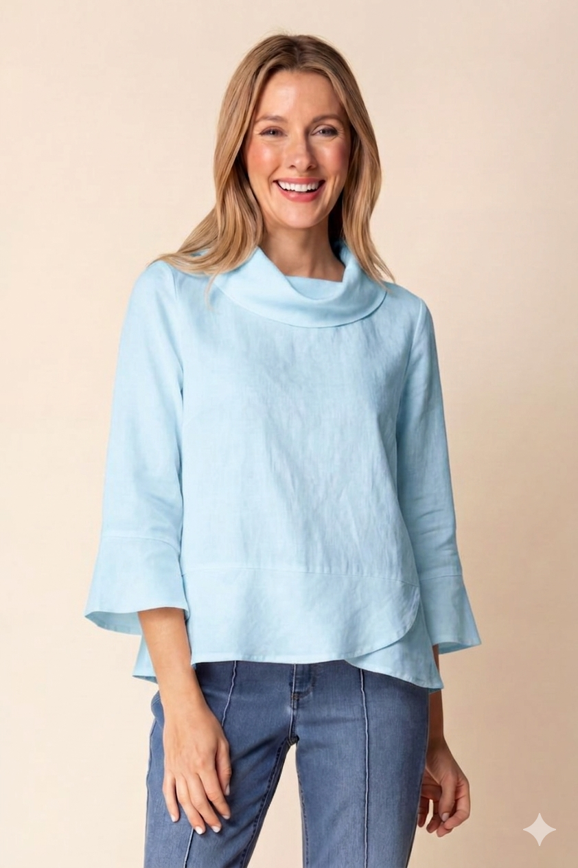 Habitat 41505 Linen Solid Overlay Flounce Top