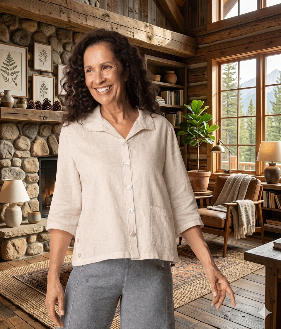 Habitat 41508 Linen Solid Camp Shirt