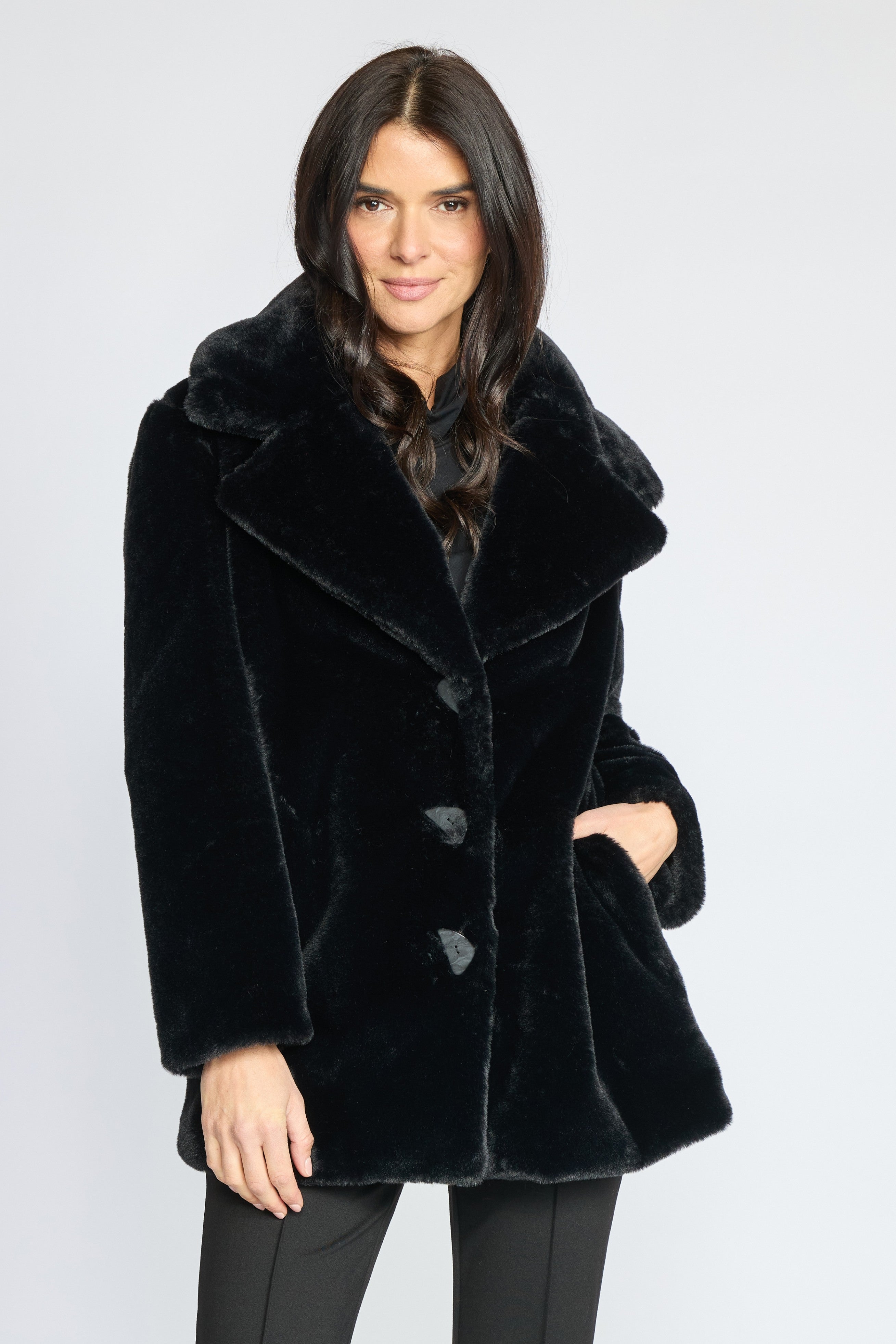 Olivia by Habitat 440414 Faux Fur Standout Car Coat
