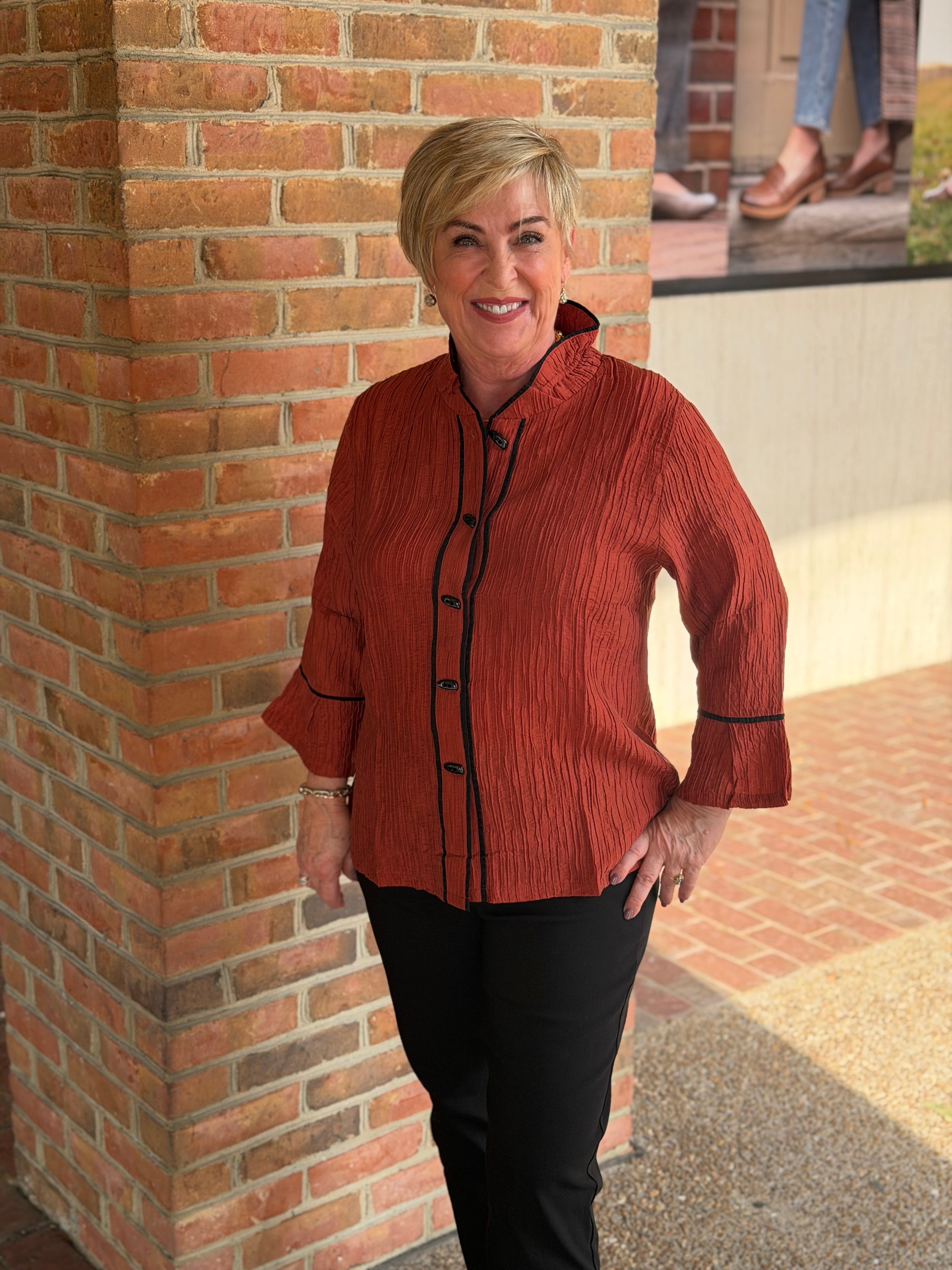 Lior Coco Wire Collar Shirt Jacket with Piping Detail
