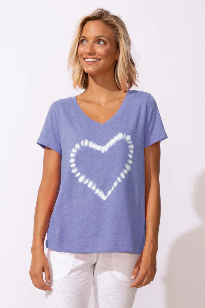 Escape by Habitat Shibori Heart V-Neck Tee