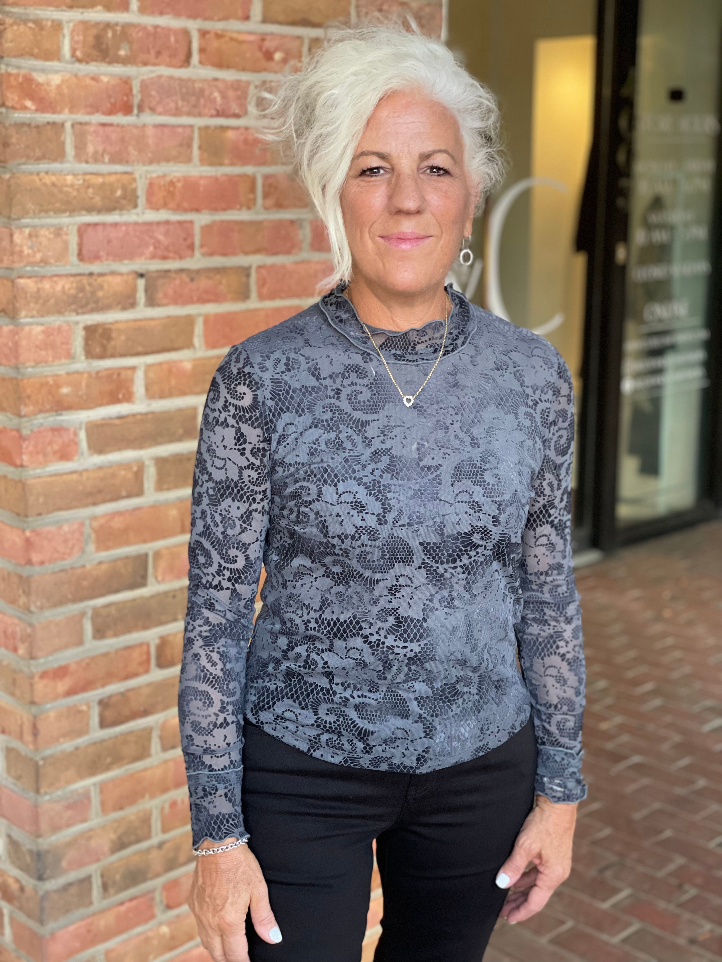 Lior CECE-4-AR Mesh Long Sleeve Top