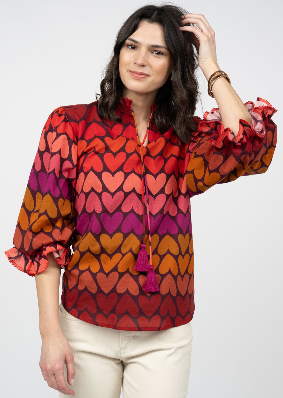FINAL SALE Ivy Jane 641408 Ombre Heart Top
