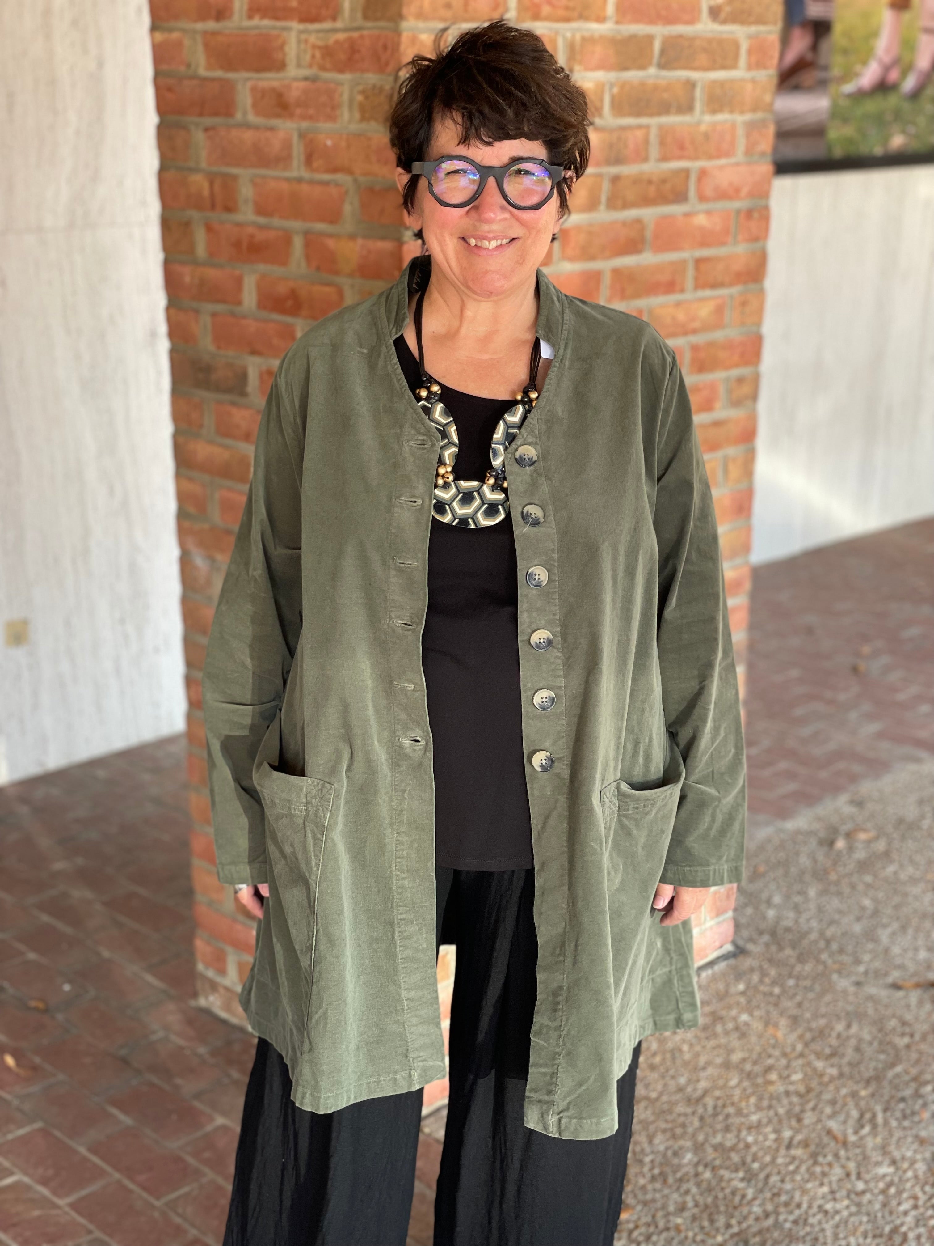 Cute & Comfy 0038584 Crimpled Fabric Swing Coat