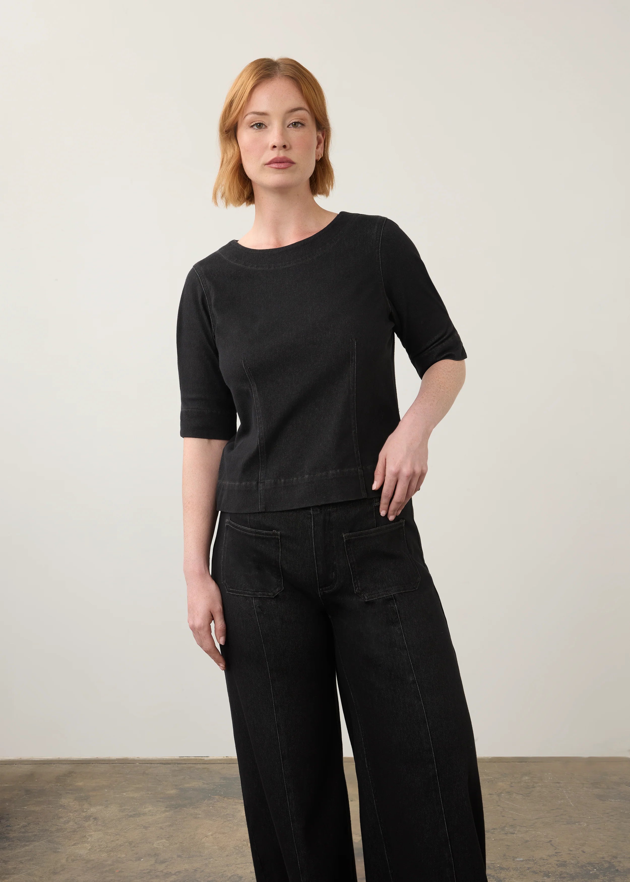 FDJ 7021131 Fitted Elbow Sleeve Top