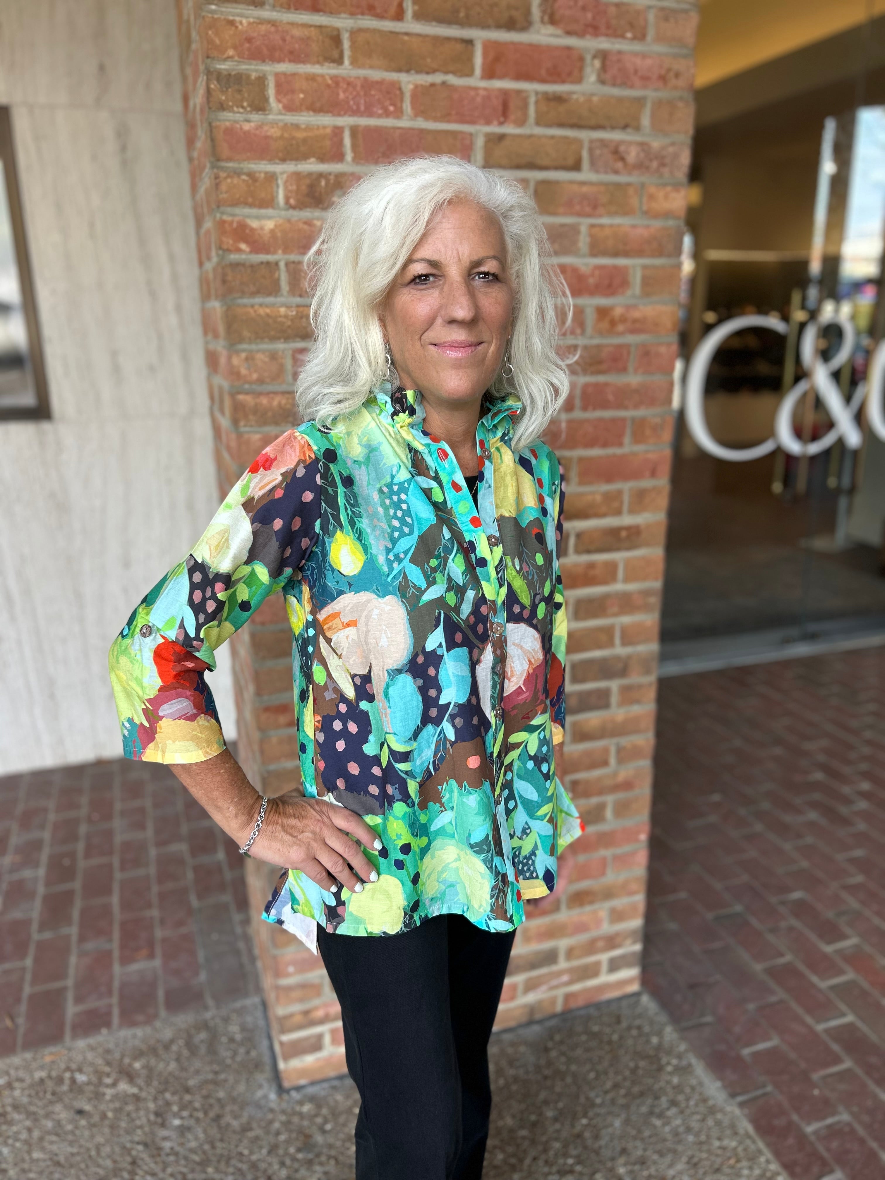 FINAL SALE Toofan DP34 Printed Wire Collar Shirt