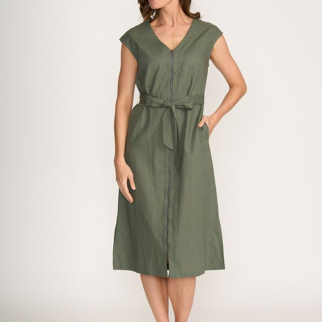 foil linen dress Indian Linen Foil Shirring Dress