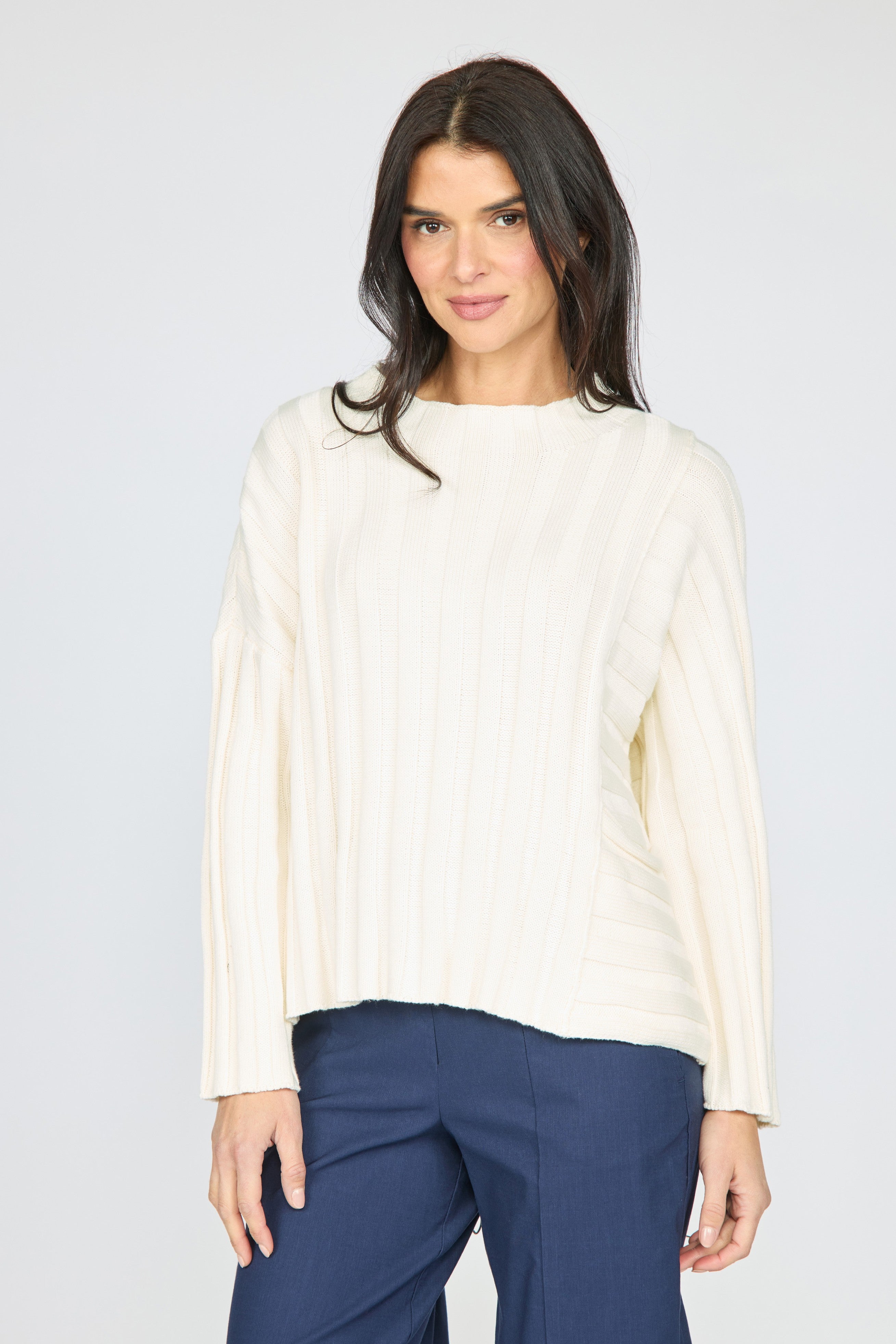 Olivia by Habitat 920701 Statement Rib Pocket Pullover Sweater