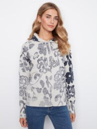 Charlie B C2616RPR Printed Cotton Hoodie Sweater