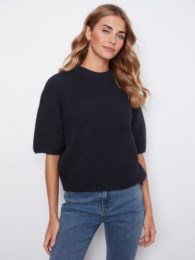 Charlie B C2858R Balloon Elbow Sleeve Knit Sweater