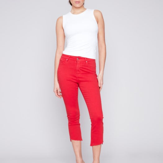 Charlie B C5466 Cropped Bootcut Twill Pants
