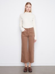 Charlie B C5660RR Cropped Wide Leg Stretch Twill Pants