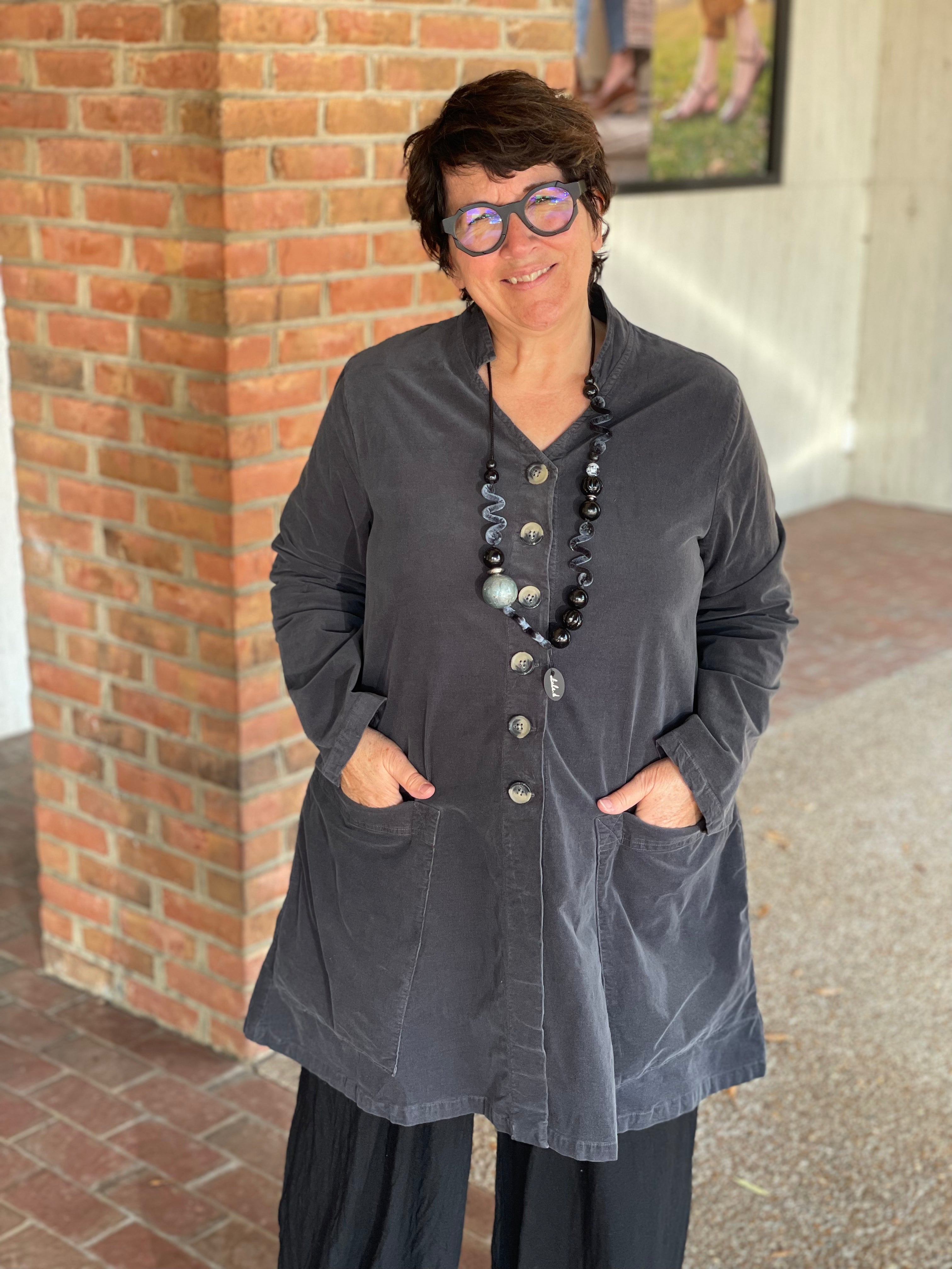 Cute & Comfy 0038584 Crimpled Fabric Swing Coat