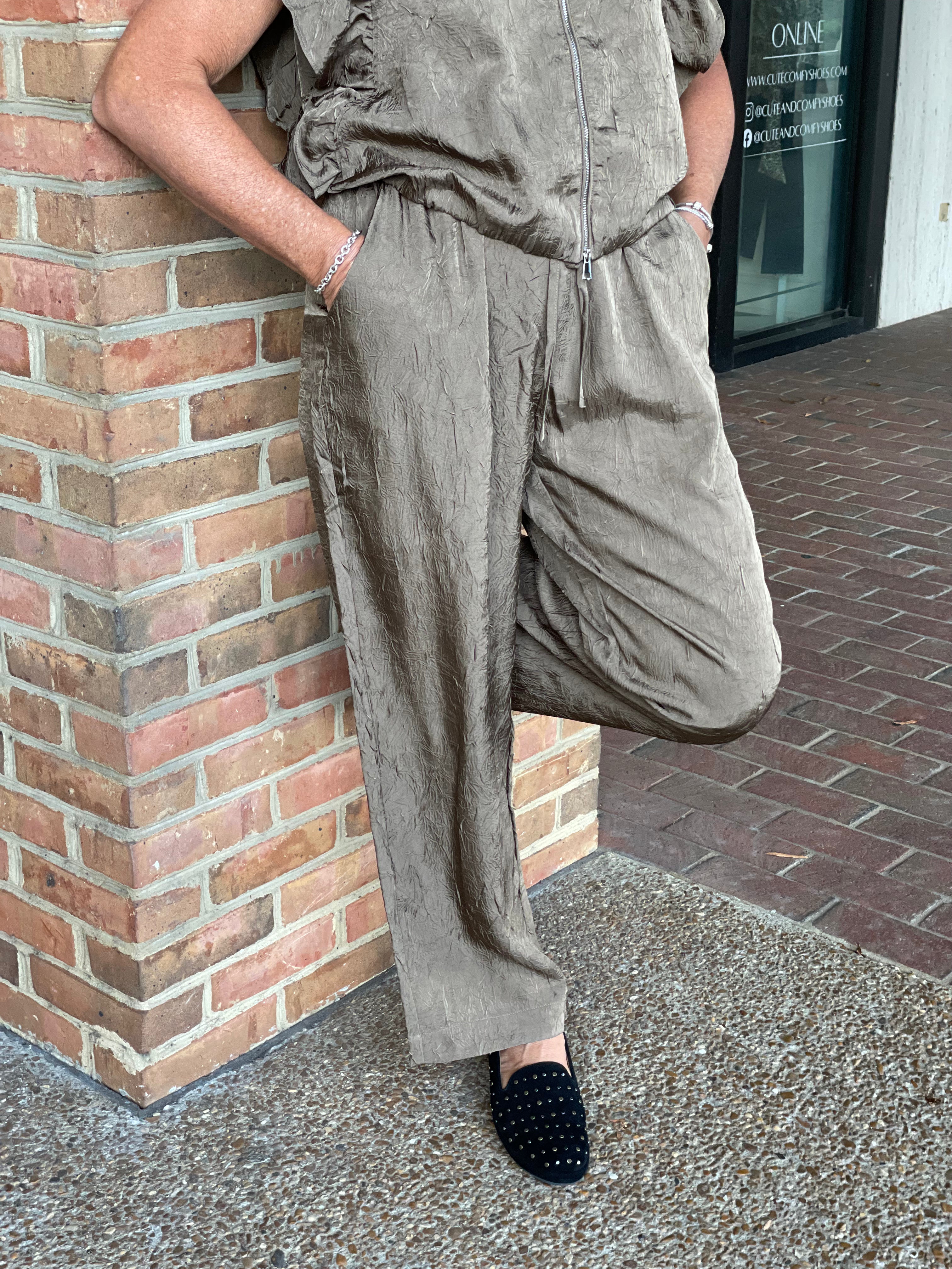 FINAL SALE Lior CITRINE-AR Crinkle Flare Leg Pull On