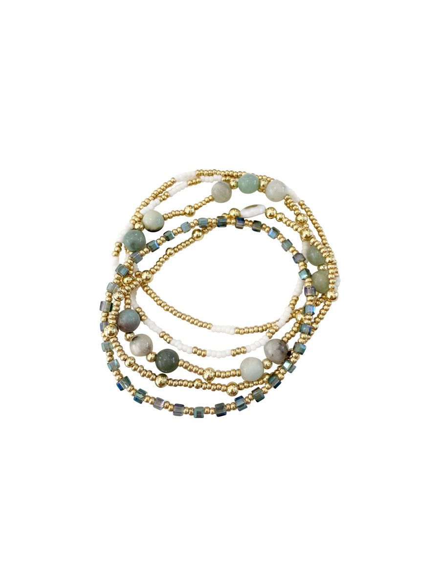 Gemelli Jade Stack Bracelet