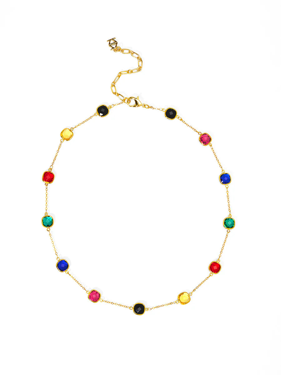 FINAL SALE Zenzii N2905 Multicolor Crystal Collar Necklace