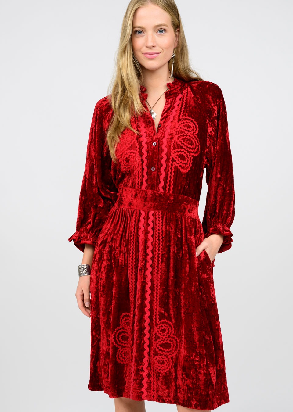 FINAL SALE Sister Mary Ramona Red Velvet Dress