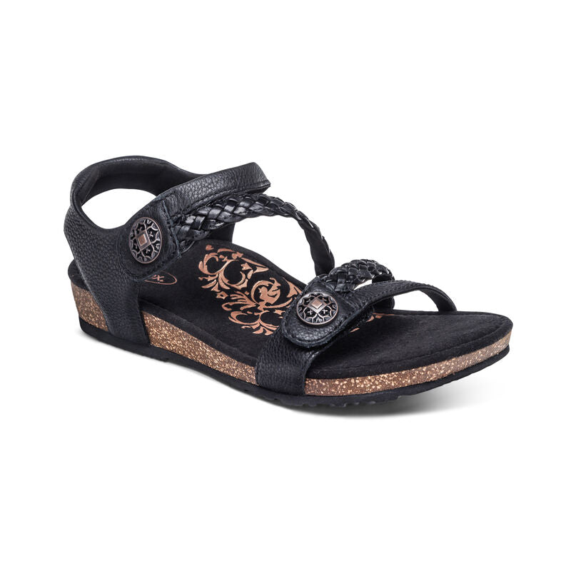 Aetrex Jillian Braided Quarter Strap Sandal – Cute & Comfy