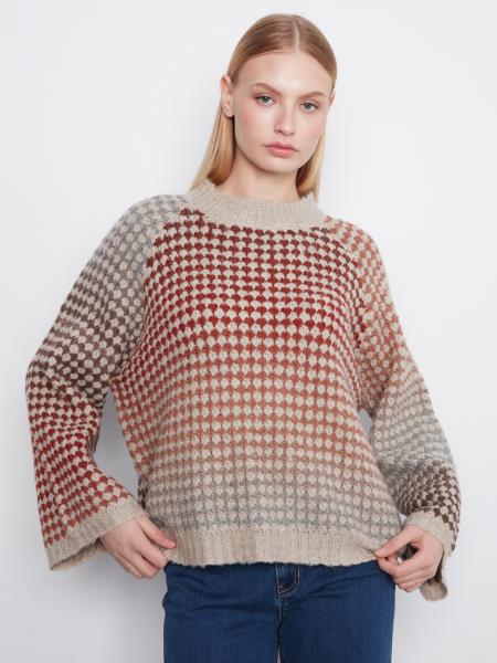 Charlie B C2071 Mock Neck Knit Sweater